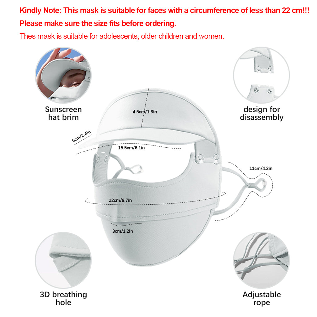 SANNIDHI Full Face Mask for Women Sun Protection, Face Cover Face Mask for Bikers with Detachable Brim, UPF 50+ Summer Cool Ice Silk Outdoor Face Mask for Running, Hiking (Blue) SANNIDHI Full Face Mask for Women Sun Protection, Face Cover Face Mask for Bikers with Detachable Brim, UPF 50+ Summer Cool Ice Silk Outdoor Face Mask for Running, Hiking (Blue)